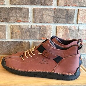 Men's Tan Leather Slip-On Loafers